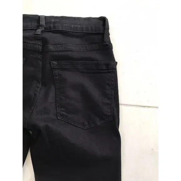 Frame Le Skinny de Jeanne Stretch Slit Front Denim Jeans Film Noir - Picture 10 of 11
